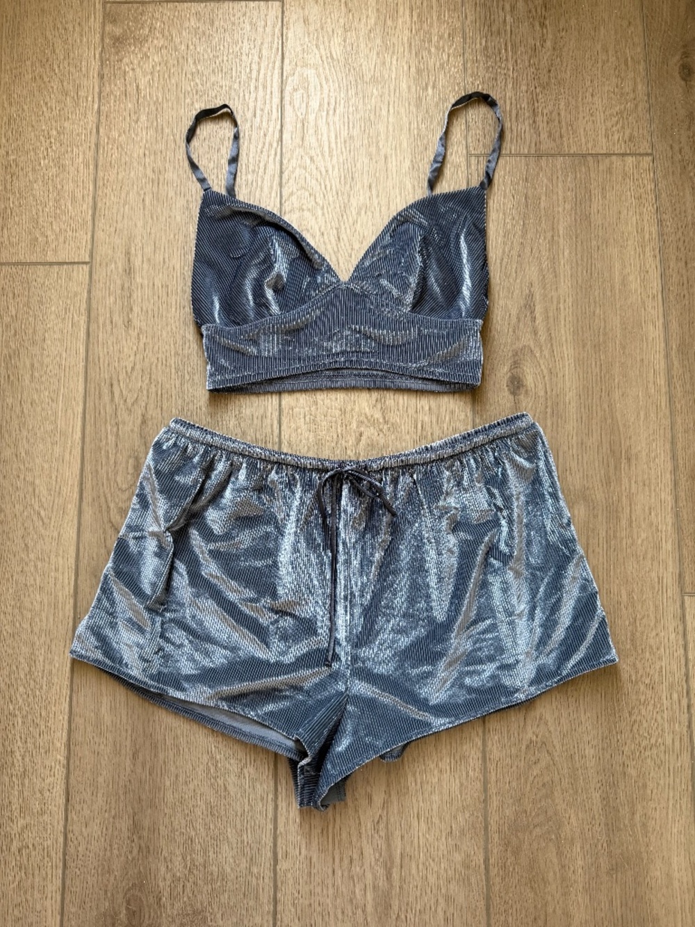Victoria Secret blue ribbed 2 piece set